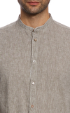 Resim Gri Keten Gömlek