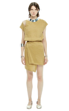 Resim Sarı Kolsuz Oval Yaka Mini Boy Elbise