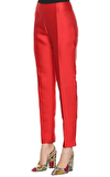 Resim Kırmızı Dar Pamuklu Pantolon