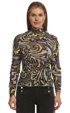 Resim Çok Renkli Karışık Desenli Uzun Kol Balıkçı Yaka Bluz