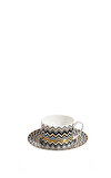 Resim Missoni Zig Zag Siyah Gold 2 Kişilik Kahve/Çay Fincan ve Tabağı