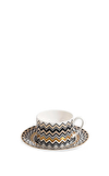 Resim Missoni Zig Zag Siyah Gold 2 Kişilik Kahve/Çay Fincan ve Tabağı