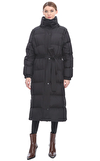 Resim Siyah Dolgulu Uzun Kollu Çıkartılabilitr Kapüşonlu Mont