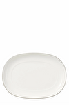 Resim Anmut Beyaz Platin Oval Servis Tabağı 20 cm