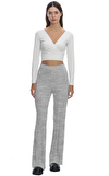 Resim Gri Lastik Belli Geniş Paça Pantolon