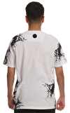 Resim Beyaz Baskılı Kısa Kollu Bisiklet Yaka Pamuk Erkek T-Shirt