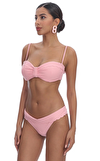 Resim Pembe Kabartma Desenli Askılı Bikini Üstü