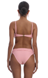 Resim Pembe Kabartma Desenli Askılı Bikini Üstü