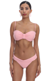 Resim Pembe Kabartma Desenli Askılı Bikini Üstü
