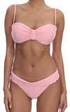 Resim Pembe Kabartma Desenli Askılı Bikini Üstü