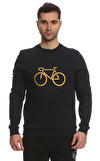 Resim Lacivert Uzun Kol Bisiklet Yaka Pamuklu Sweatshirt