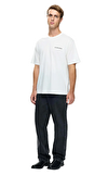 Resim Beyaz Kısa Kollu Bisiklet Yaka Erkek T-Shirt