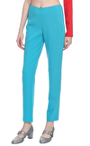 Resim Turkuaz Düşük Bel Dar Paça Kumaş Pantolon