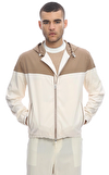 Resim Krem Rengi Kapüşonlu Pamuklu Bomber Ceket