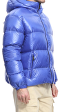 Resim Mavi Çift Taraflı Uzun Kollu Kapüşonlu Yakalı Mont