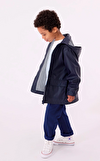 Resim İkonik Tasarımlı Unisex Lacivert Çocuk Yağmurluk