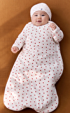 Resim Kalp Desenli Kadife Bebek Uyku Tulumu