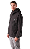 Resim Siyah Uzun Kollu Kapüşonlu Ceket