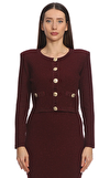 Resim Bordo Uzun Kollu Ceket