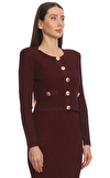 Resim Bordo Uzun Kollu Ceket