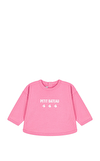 Resim Pembe Bisiklet Yaka Pamuk Sweatshirt