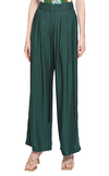 Resim Yeşil Geniş Paça Pantolon