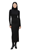 Resim Siyah Uzun Kol Boğazlı Maksi Boy Elbise