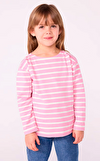 Resim Pamuklu Çizgili Çocuk Bluz