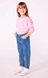 Resim Pamuklu Çizgili Çocuk Bluz