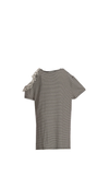 Resim Çok Renkli Çizgili Kısa Kollu U Yaka Kız Çocuk T-Shirt