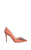 Resim Turuncu Saten Yüksek Topuklu Kadın Ayakkabı