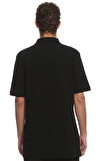 Resim Siyah Kısa Kol Polo Yaka Pima Pamuğu T-Shirt