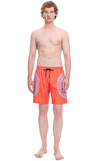 Resim Turuncu Baskılı Normal Bel Erkek Şort Mayo