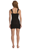 Resim Siyah Askılı Sütyen Yaka Mini Elbise Korse