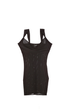 Resim Siyah Askılı Sütyen Yaka Mini Elbise Korse