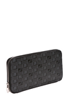 Resim Siyah Geometrik Desenli Pamuk Keten Karışımlı Cüzdan