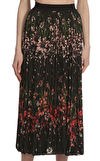 Resim Çok Renkli Çiçek Desenli Normal Bel Midi Etek