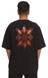Resim Siyah Logo Baskılı Kısa Kollu Bisiklet Yaka Pamuk Erkek T-Shirt