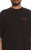 Resim Siyah Logo Baskılı Kısa Kollu Bisiklet Yaka Pamuk Erkek T-Shirt