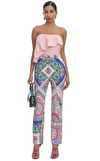 Resim Çok Renkli Karışık Desenli Boru Paça Pantolon