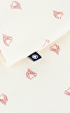 Resim Vintage Tekne Baskılı Kısa Kollu Pamuklu Bebek Polo Tişört