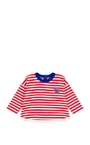 Resim Uzun Kollu Çizgili Pamuklu Bebek Tişört