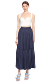Resim Lacivert Normal Bel Maksi Etek