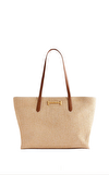 Resim Wxb-Edanes-Raffia Zip Top Tote Bag