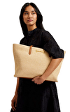 Resim Wxb-Edanes-Raffia Zip Top Tote Bag