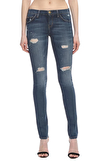 Resim Lacivert Eskitme Detaylı Skinny Fit Jean Pantolon