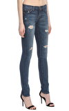 Resim Lacivert Eskitme Detaylı Skinny Fit Jean Pantolon