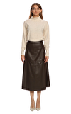 Resim Kahverengi Normal Bel Midi Etek
