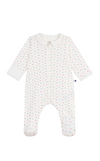 Resim Yakalı Kalp Desenli Pamuklu Bebek Pijama Tulumu