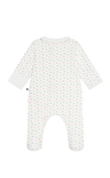 Resim Yakalı Kalp Desenli Pamuklu Bebek Pijama Tulumu